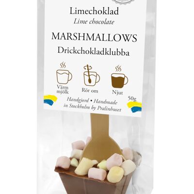 Bastoncini per cioccolata calda al latte 40% - Marshmallow (50 g)