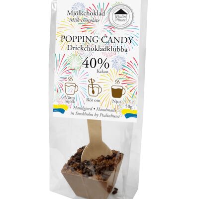 Drickchokladklubba 40% Mjölkchoklad - Popping Candy