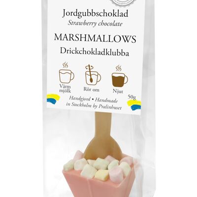 Drickchokladklubba Jordgubbschoklad - Marshmallows