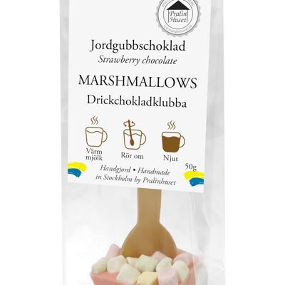 Drickchokladklubba Jordgubbschoklad - Marshmallows