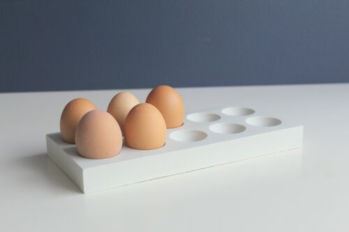 Boite oeufs en béton blanc - accessoire cuisine - Support rangement