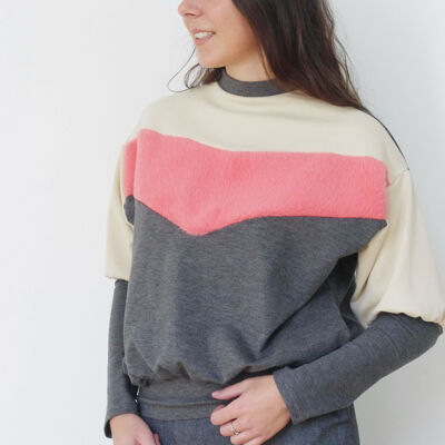 graues Tier-Sweatshirt