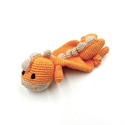 Babyspielzeug-Dinosaurier-Schnuffeltuch in weichem Orange