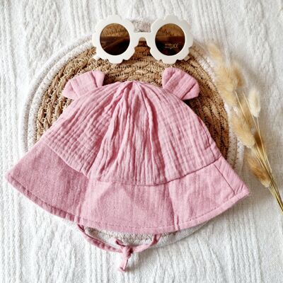 Hydrophilic sun hat for baby - Old pink