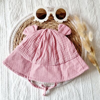 Hydrophilic sun hat for baby - Old pink