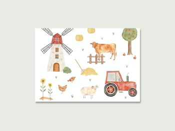 CARTE POSTALE "FERME" / faire-part anniversaire enfant 1