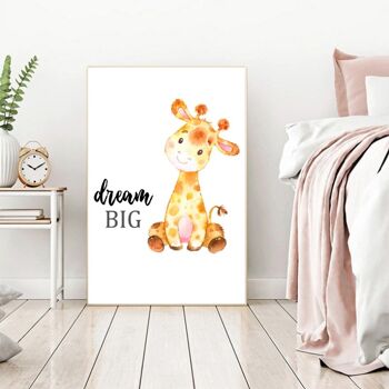 Affiche Chambre Enfant Animaux 30x40cm - Poster en toile pour bébé garçon ou fille 7