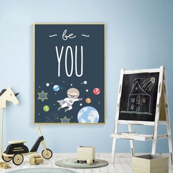 Affiches Chambre Enfant Astronaute 30x40cm - Poster Bébé Garçon Fille 2