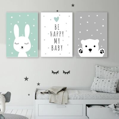 Animals Kids Room Posters 30x40cm - Baby Boy Girl Poster