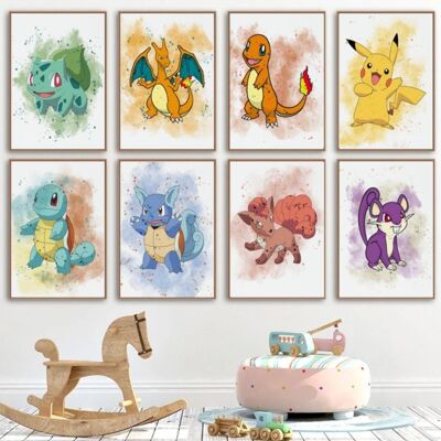 Pokemon-Poster für Kinderzimmer, 30 x 40 cm – Poster für Babys, Jungen und Mädchen