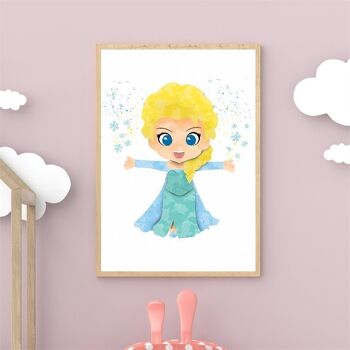 Affiches Princesses Chambre Enfant 30x40cm - Poster Bébé Fille 9