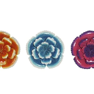 METAL WALL DECORATION 30X4X30 FLOWER 3 ASSORTMENTS. DP164348