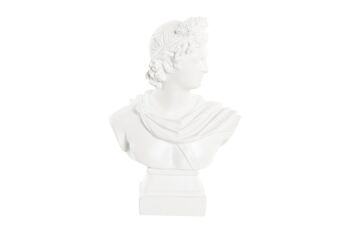 FIGURINE EN RÉSINE 13,7X7,5X19,5 APOLLON BLANC FD203286 1