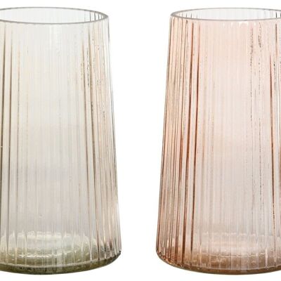 VASE VERRE 12X12X20,5 2 ASSORTIS. JR206268