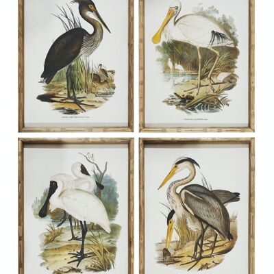 BAMBOO GLASS PICTURE 45X3X60 AVE FRAMED 4 ASSORTMENTS. CU207797