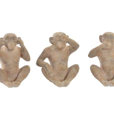 FIGURA IN RESINA 19X17X25 SCIMMIA 3 ASSORTIMENTI. FD190376