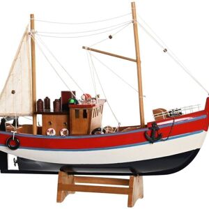 BATEAU EN BOIS 40X13,5X35 ROUGE LM203837