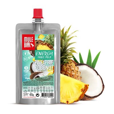Compote énergétique aux fruits vegan 65g : Ananas - Coco