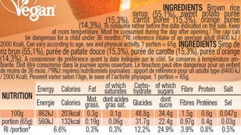 Compote énergétique aux fruits vegan 65g : Patate douce - Carotte - Orange 4