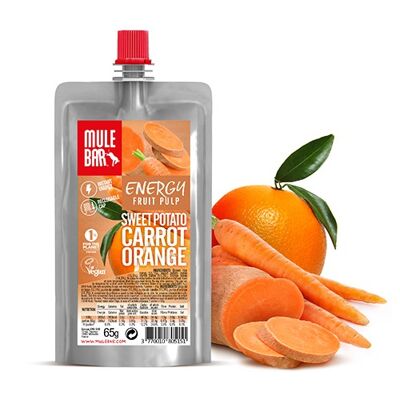 Compota energética de frutas vegana 65g: Boniato - Zanahoria - Naranja