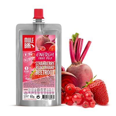 Vegan fruit energy compote 65g: Strawberry - Redcurrant - Beetroot