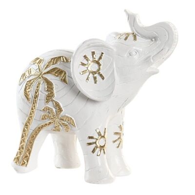 FIGURINE RÉSINE 15X8X15 ÉLÉPHANT BLANC FD203327