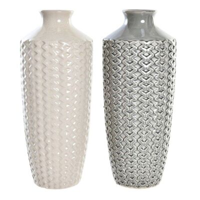 VASE PORCELAINE 16X16X40 2 ASSORTIS. LD195056