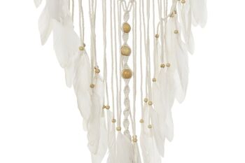 DREAM CATCHER ROTIN COTON 52X1X145 PLUMES BLANCHES DH197404 4