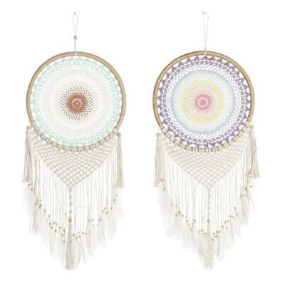 DREAM CATCHER RATTAN COTONE 40X2X120 PIUME 2 ASSORTIMENTI. DH197410