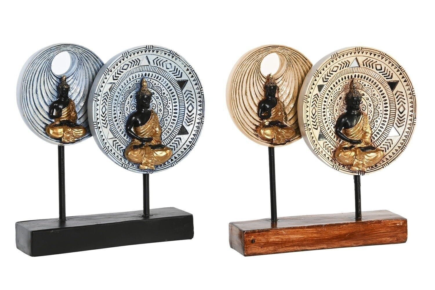 FIGURA IN RESINA METALLICA 25X6,7X25,6 BUDDHA 2 ASSORTIMENTI. FD203437