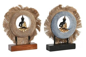 FIGURINE EN RÉSINE DE JUTE 19X6X25 BOUDDHA 2 ASSORTIMENTS. FD203439 1