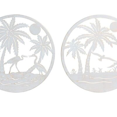 WALL DECORATION METAL 40X1X40 PALM TREES 2 ASSORTED. DP179092