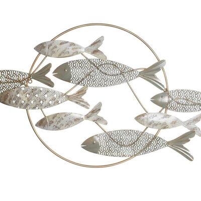 METAL WALL DECORATION 130X6X68 GOLDEN FISH DP203914