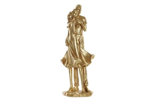 FIGURA RESINA 15,3X10X38 PAREJA DORADO FD196322