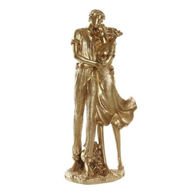 FIGURA RESINA 13X10X31 PAREJA DORADO FD196323