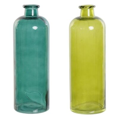 RECYCLED GLASS VASE 10X10X32 1.5 L, 2 ASSORTMENTS. JR207912