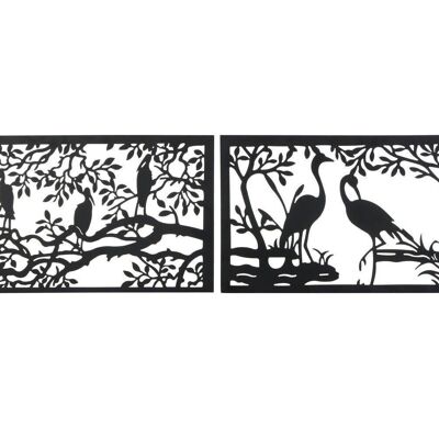 WALL DECORATION METAL 96X1X50 BIRDS 2 ASSORTED. DP179102