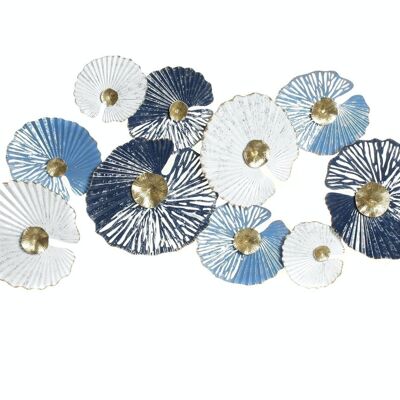 DECORAZIONE PARETE METALLO 158X8X64 CERCHI BLU DP203935