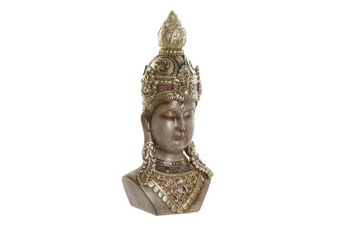 FIGURA RESINA 15X9X30 BUDA CABEZA DORADO FD190445