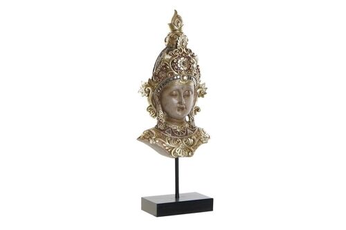 FIGURA RESINA METAL 15X7X38 BUDA CABEZA DORADO FD190447