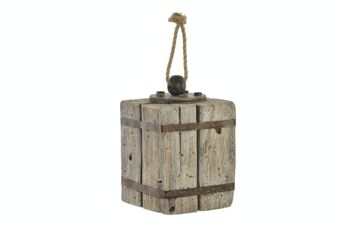 ARRÊT DE PORTE BOIS MÉTAL 14X14X23,5 MARINE LM204028