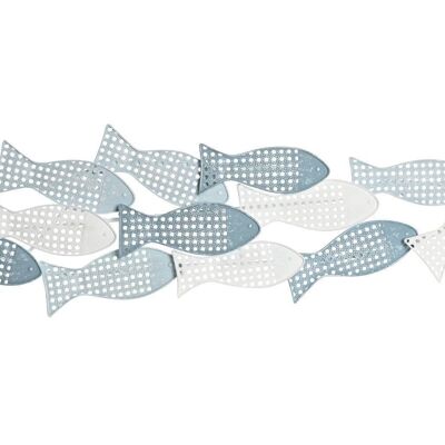 DECORAZIONE PARETE METALLO 100X5X30 BLUE FISH DP204037