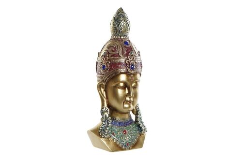 FIGURA RESINA 17X12X36 BUDA CABEZA DORADO FD190455