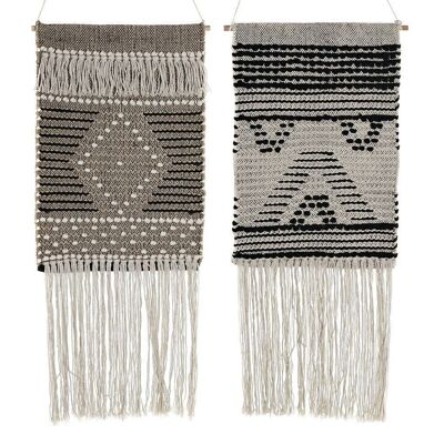 WALL DECORATION SET 2 COTTON 45X1X61 FRINGES 2 SU DP180520