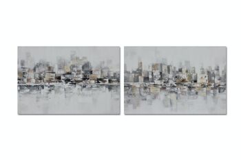 TABLEAU SUR TOILE 120X2,8X80 VILLE ABSTRAITE 2 ASSORTIMENT. CU201684