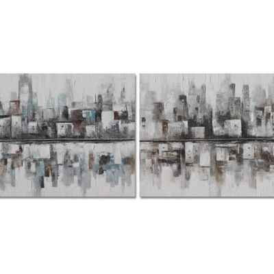 TABLEAU SUR TOILE 120X2,8X80 VILLE ABSTRAITE 2 ASSORTIMENT. CU201685