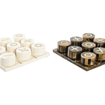 JUEGO DE MESA RESINA METAL 20,5X20,5X5 2 SURT. DH199626