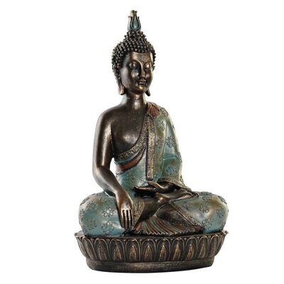 RESIN FIGURE 29X20X45,5 TURQUOISE BUDDHA FD196885