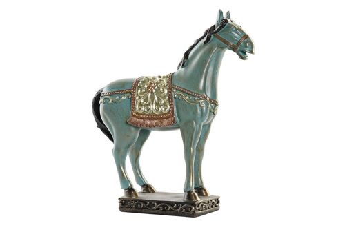 FIGURA RESINA 30,5X11,5X34,5 CABALLO TURQUESA FD196886