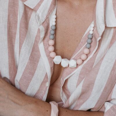 Marie Rose Pearl - MintyWendy Teething Breastfeeding Necklace - Valentine's Day gift